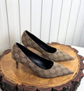 GG Canvas Pointed-Toe Pumps