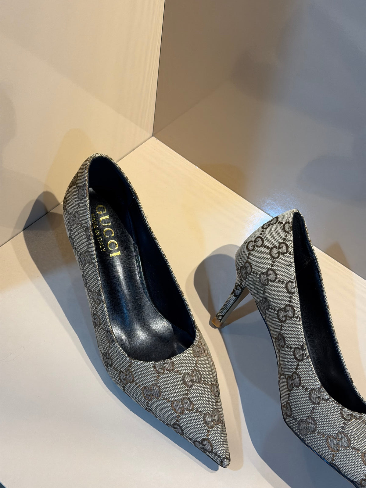 GG Canvas Pointed-Toe Pumps