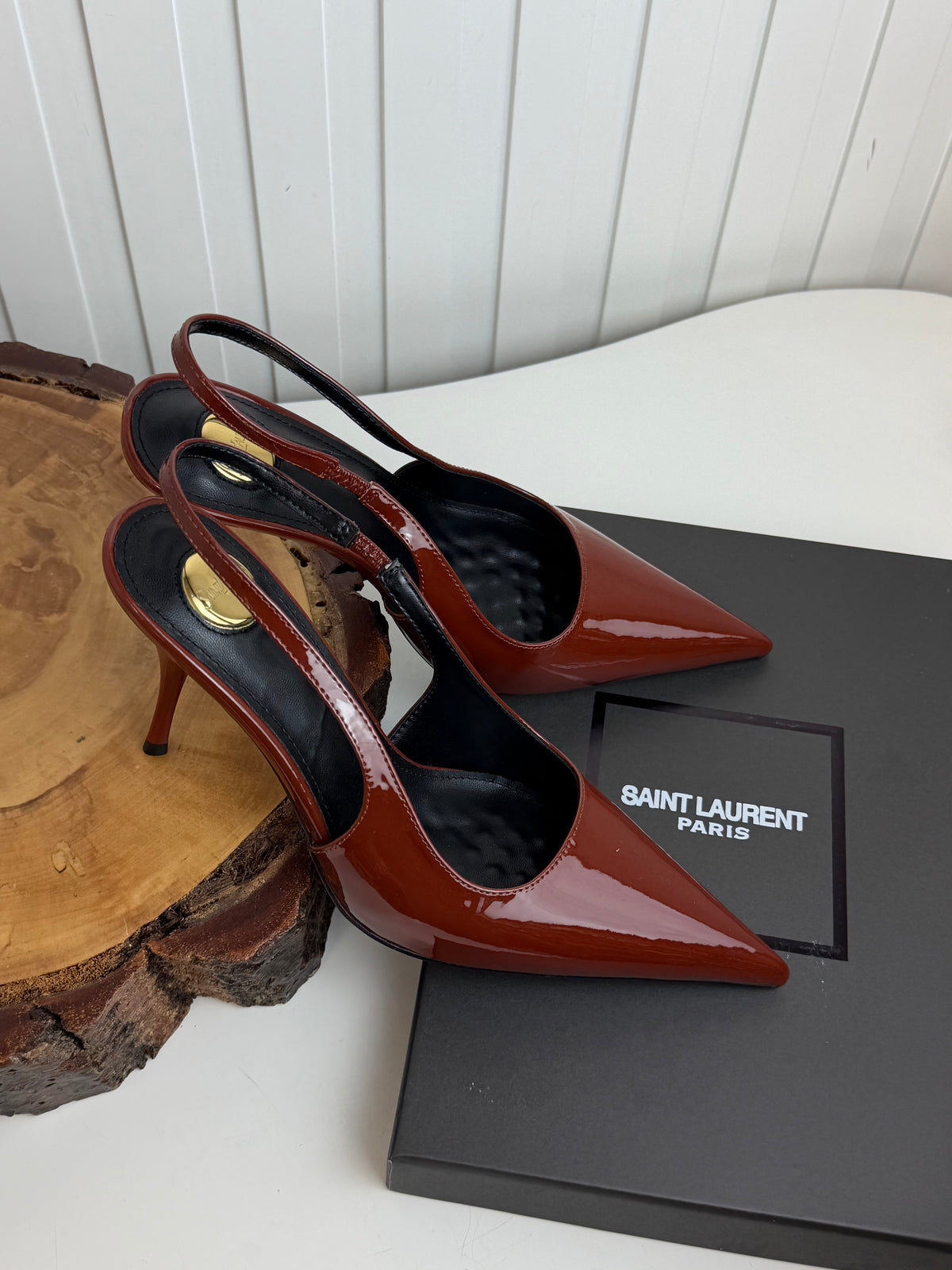 Saint Laurent Paris Patent Slingback Pumps