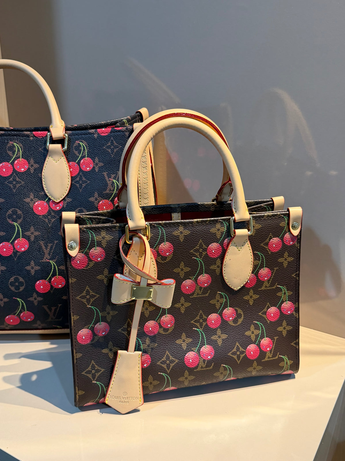 Louis Vuitton OnTheGo Tote Bag  Cherry Set